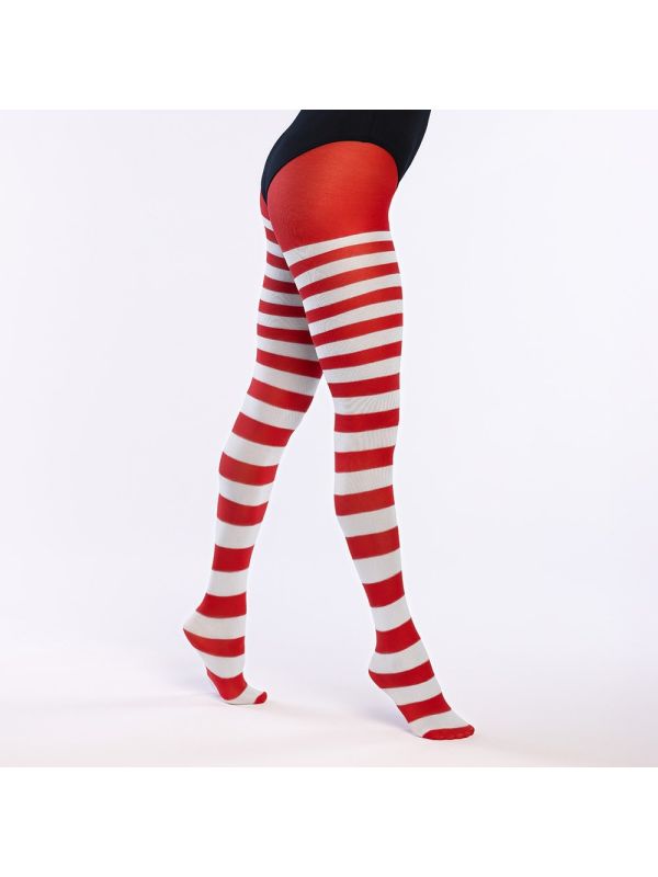 Witte Feest Gestreepte Panty Dames