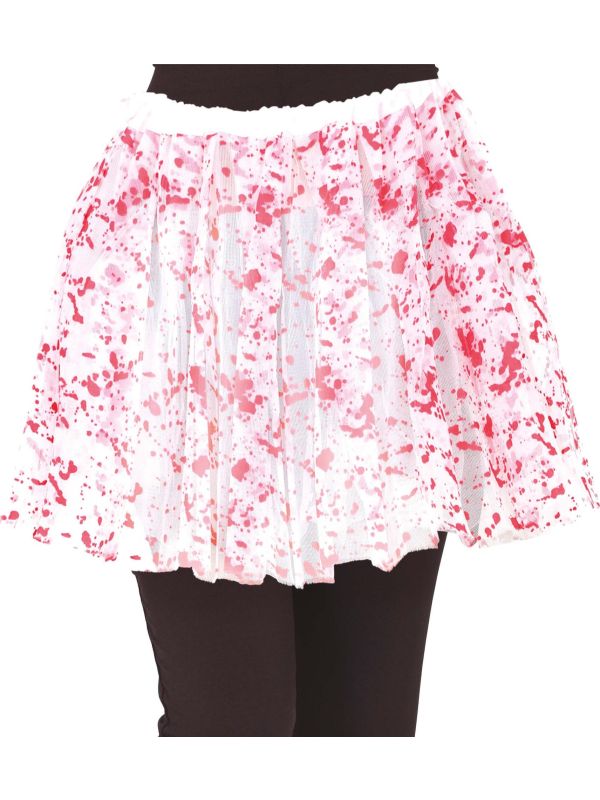 Witte tutu met bloedspetters kind 30 cm halloween