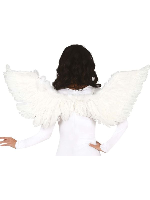 Witte veren vleugels 106 cm