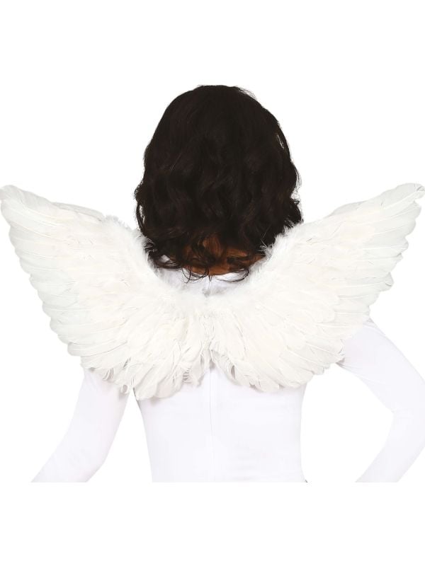 Witte veren vleugels 62 cm