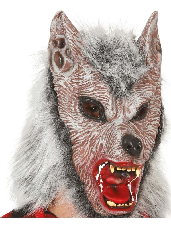 Wolf masker met haar latex halloween