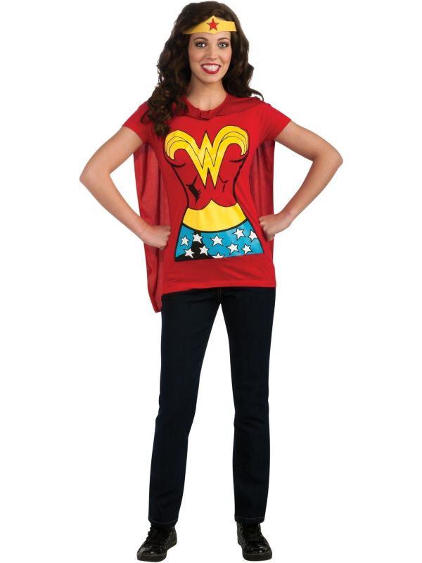 Wonder Woman Shirt en Cape Dames