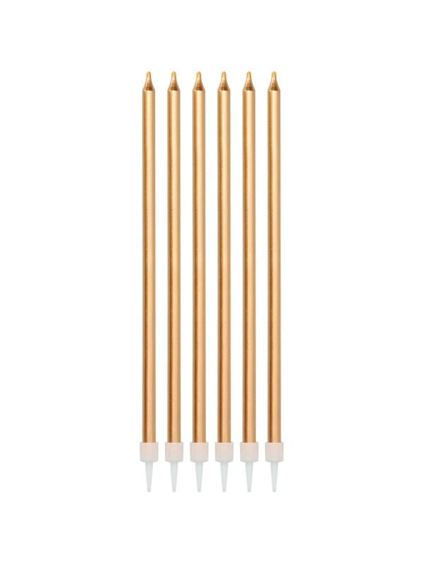 XL kaarsenset 16 stuks brons metallic