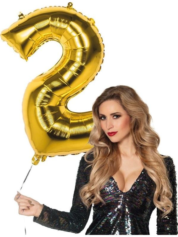 XXL gouden ballon cijfer 2