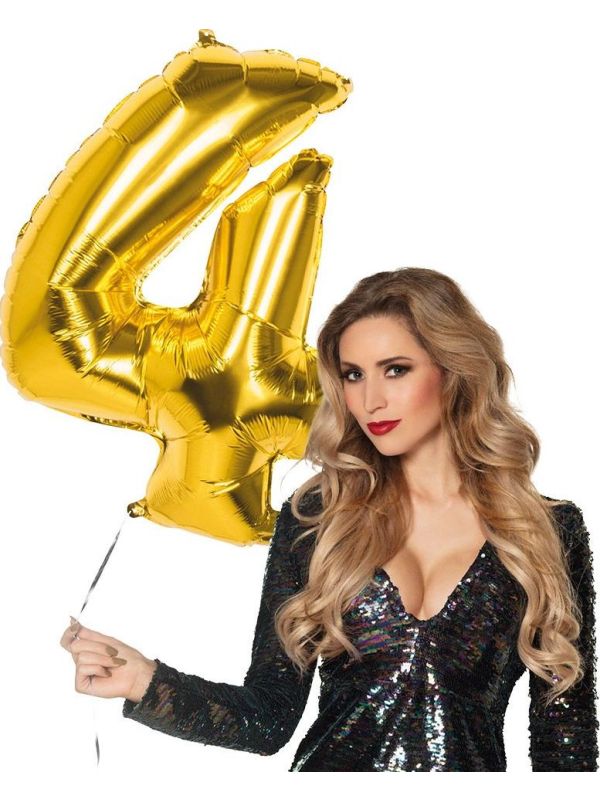 XXL gouden ballon cijfer 4
