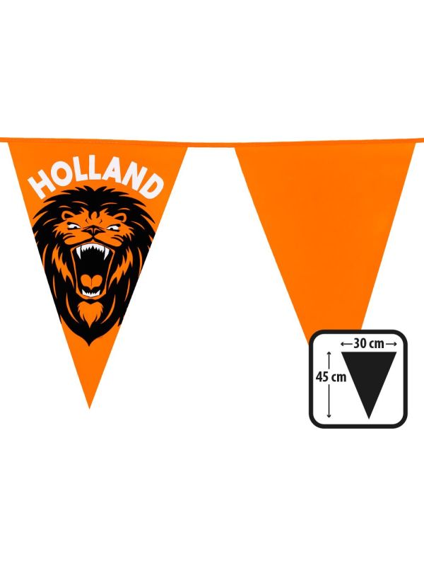 XXL Hollandse leeuw oranje vlaggenlijn 6 meter