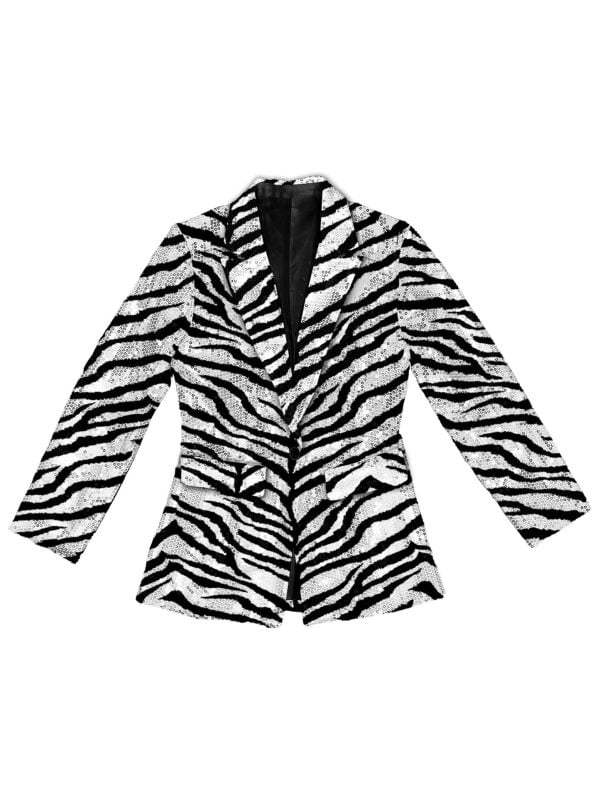 Zebraprint pailletten colbert vrouwen
