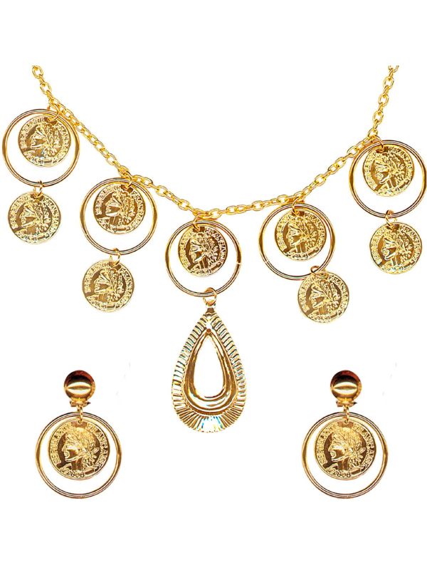 Zigeunerin ketting en oorbellen