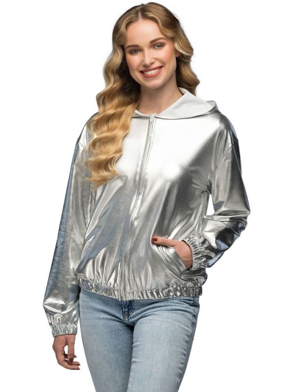 Zilver Old School Trainingjacket Dames Festival Fout