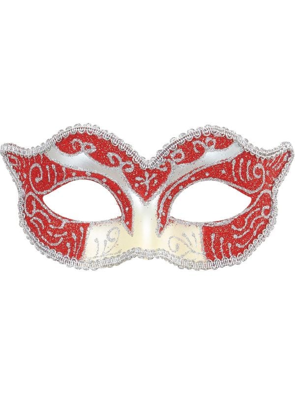 Zilver-rode glitters hertogin oogmasker main product photo