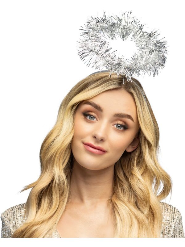 Zilveren Halo Tinsel Diadeem Dames