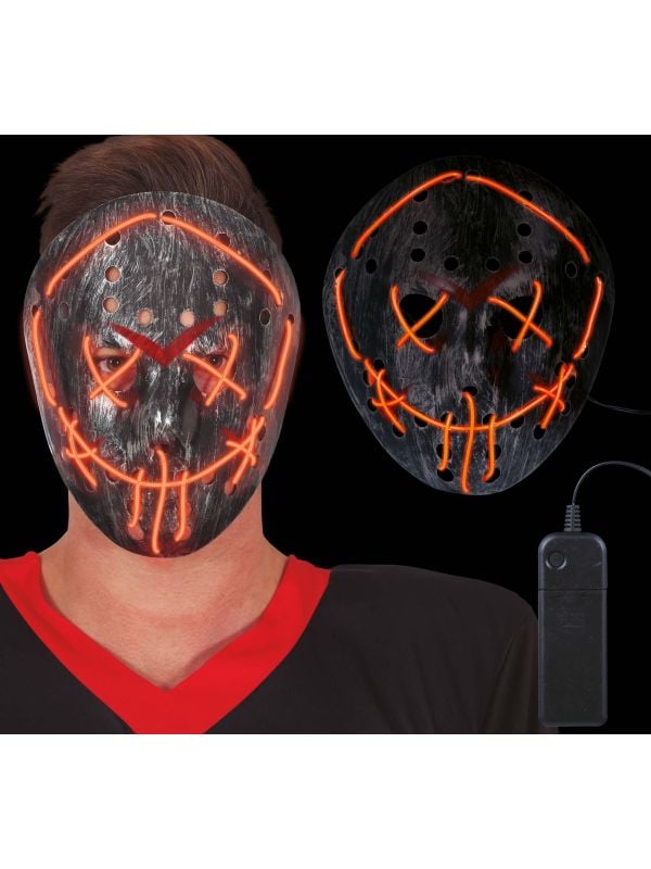 Zilveren Jason Voorhees verlicht masker halloween