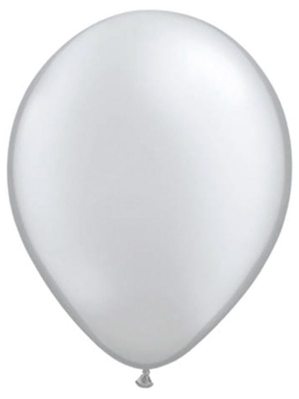 Zilveren metallic ballonnen 10 stuks