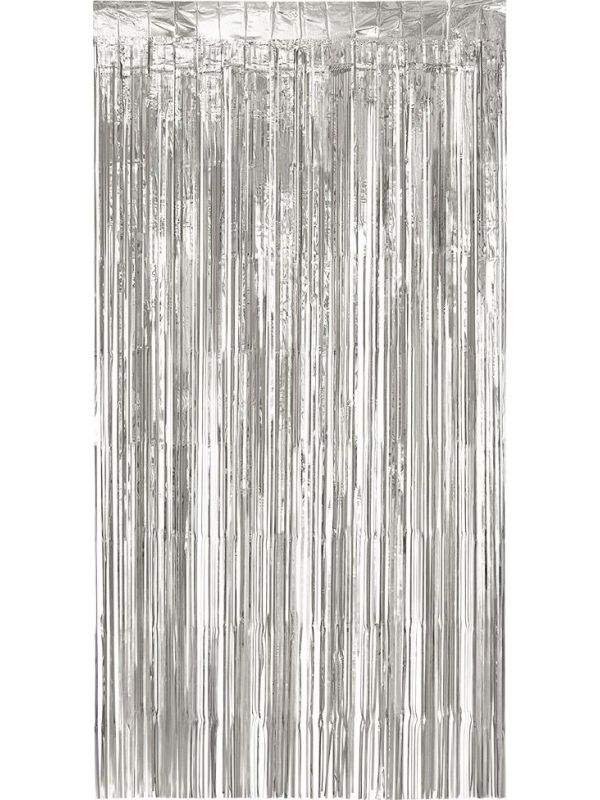 Zilveren Metallic Franjegordijn