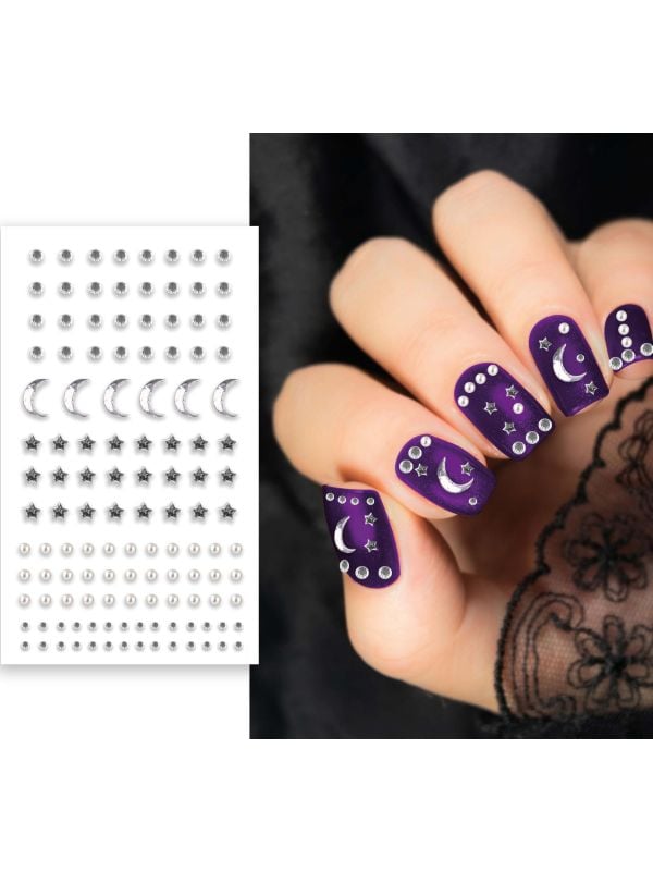 Zilveren nagelstickers diamond