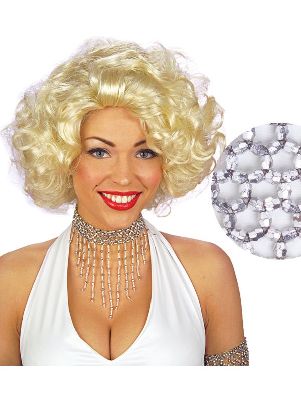 Zilveren parel choker