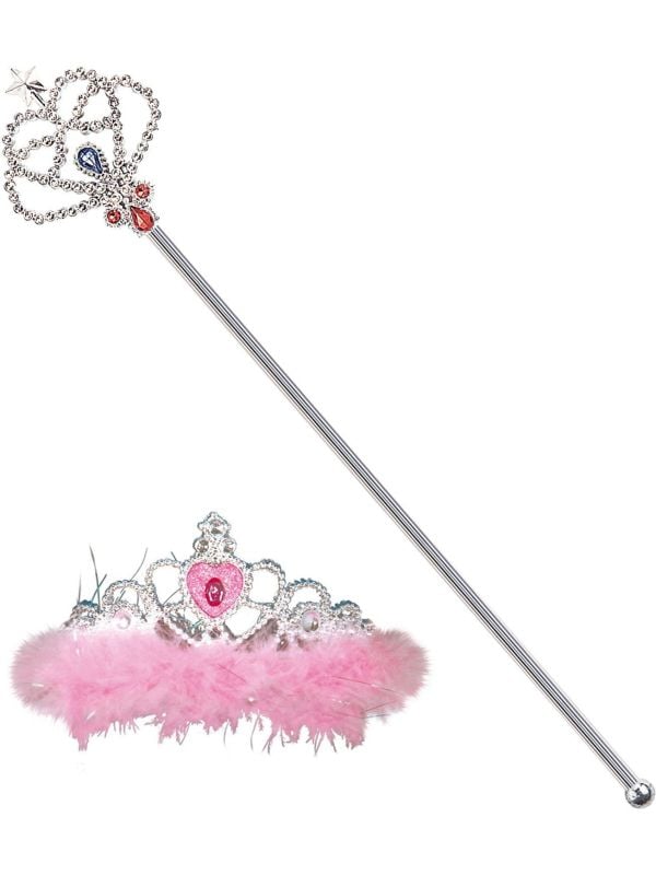 Zilveren tiara met scepter kind