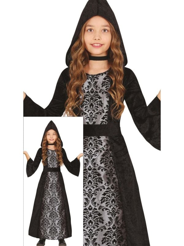 Zilveren vampieren jurk halloween kind