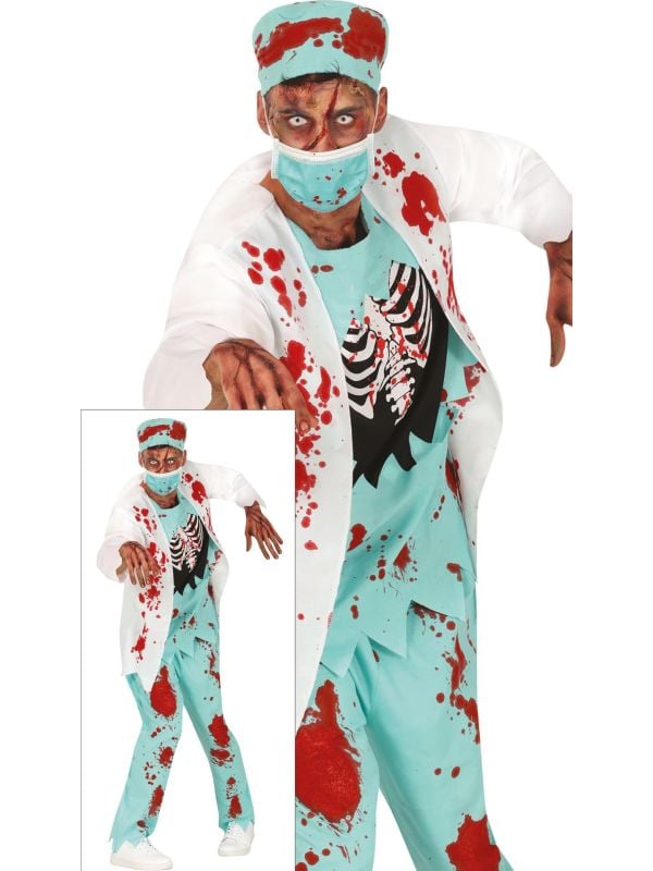 Zombie chirurg kostuum halloween