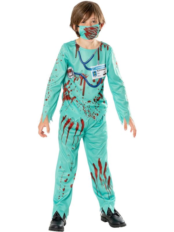 Zombie Dokter Outfit Kind Blauw