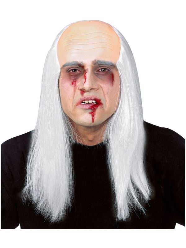 Zombie hoofddeksel met grijs haar