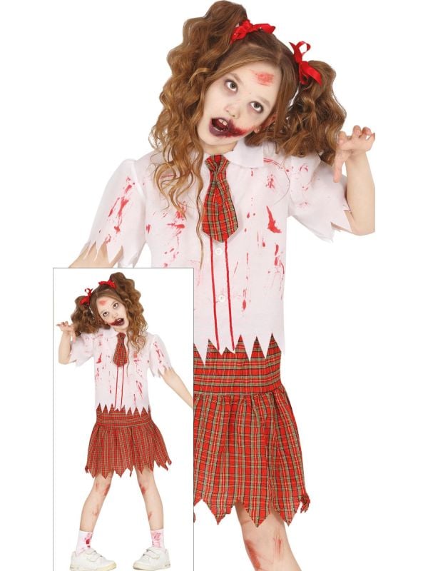 Zombie student jurk halloween kind