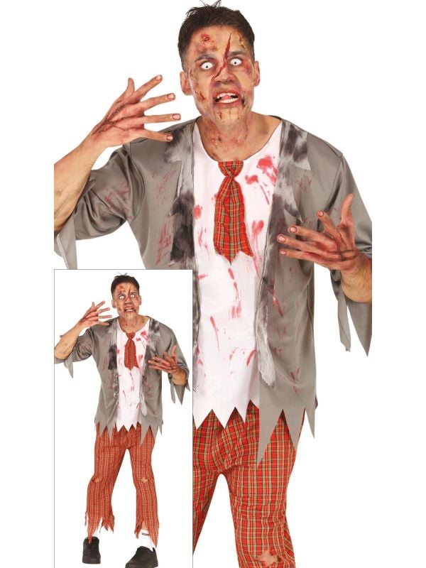 Zombie student kostuum halloween heren