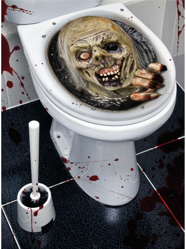Zombie toilet decoratie 30 x 40 cm