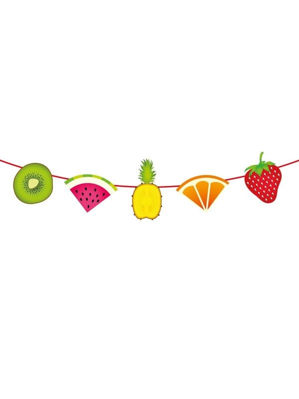 Zomer tropisch fruit vlaggenlijn 6 meter