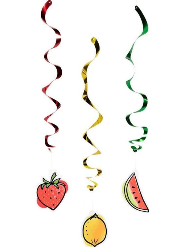 Zomerfruit decoratie swirls 3 stuks