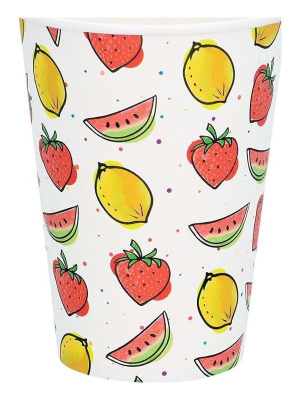 Zomerfruit papieren bekertjes 8 stuks main product photo
