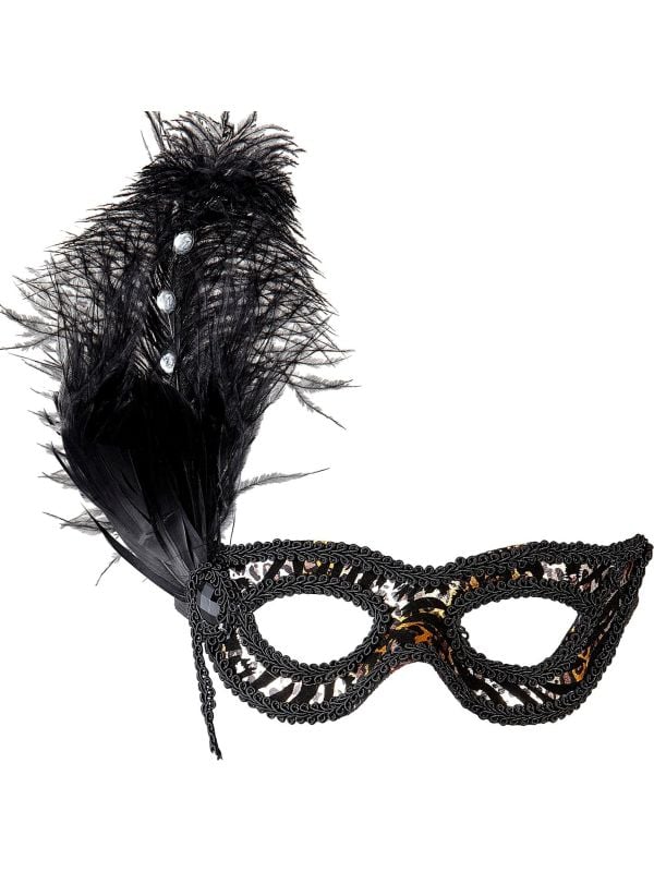 Zwart met luipaard print oogmasker main product photo