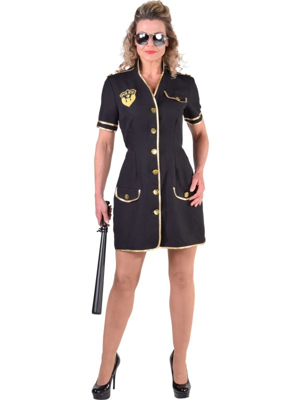 Zwart politie jurkje dames main product photo