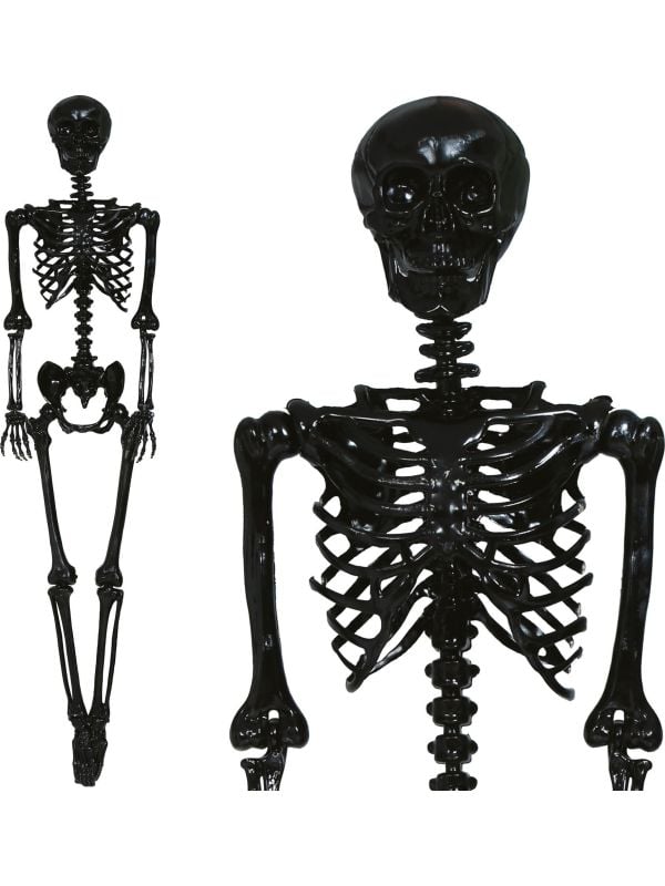 Zwart skelet decoratie 90 cm halloween