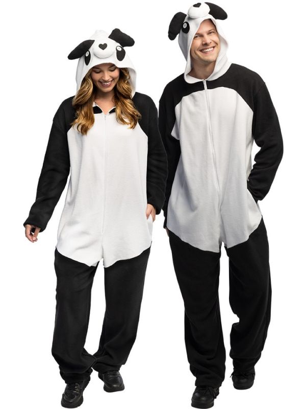 Zwart Wit Panda Jumpsuit Dames Heren
