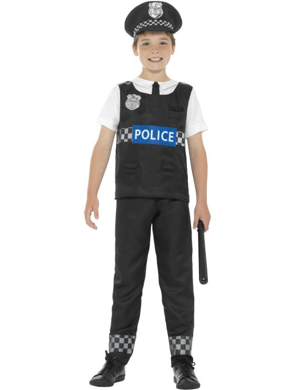 Zwart witte politie pak jongens main product photo
