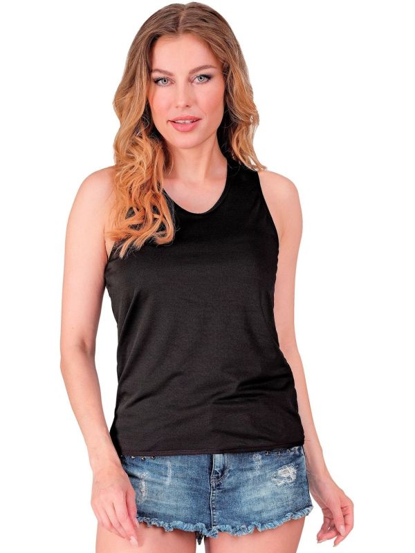 Zwarte 80s Carnaval Tanktop Vrouwen