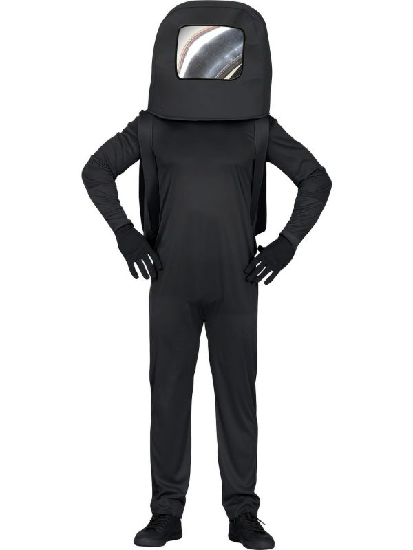 Zwarte Among us outfit man main product photo