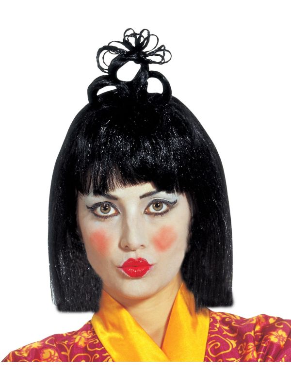 Zwarte chinese Geisha pruik main product photo
