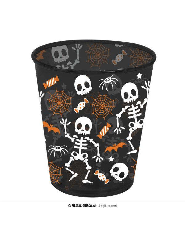 Zwarte drinkbeker skelet 10 cm halloween main product photo