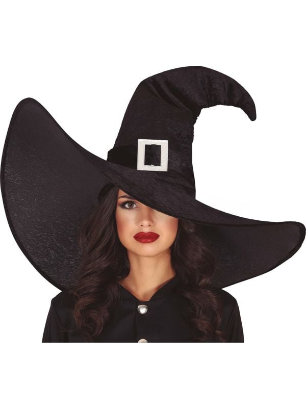 Zwarte extra grote heksenhoed halloween