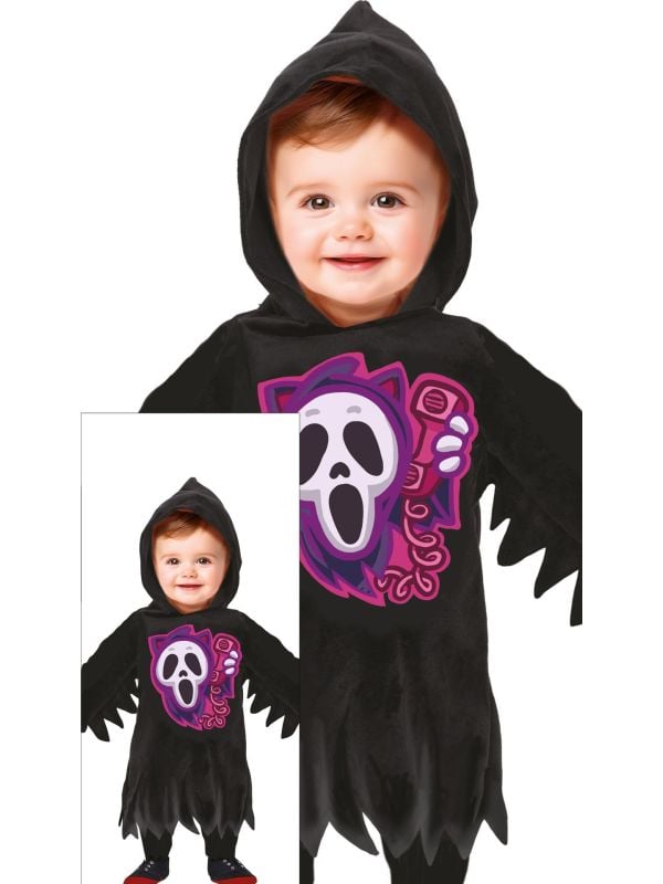 Zwarte geest kostuum halloween baby