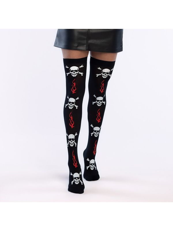 Zwarte Halloween Piraten Kousen Dames