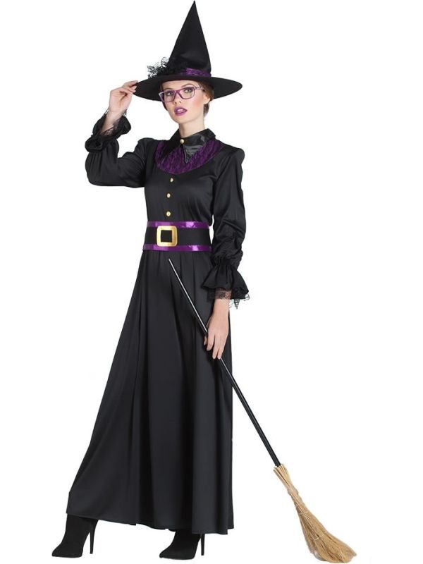 Zwarte Halloweenjurk Dames Classy Heks