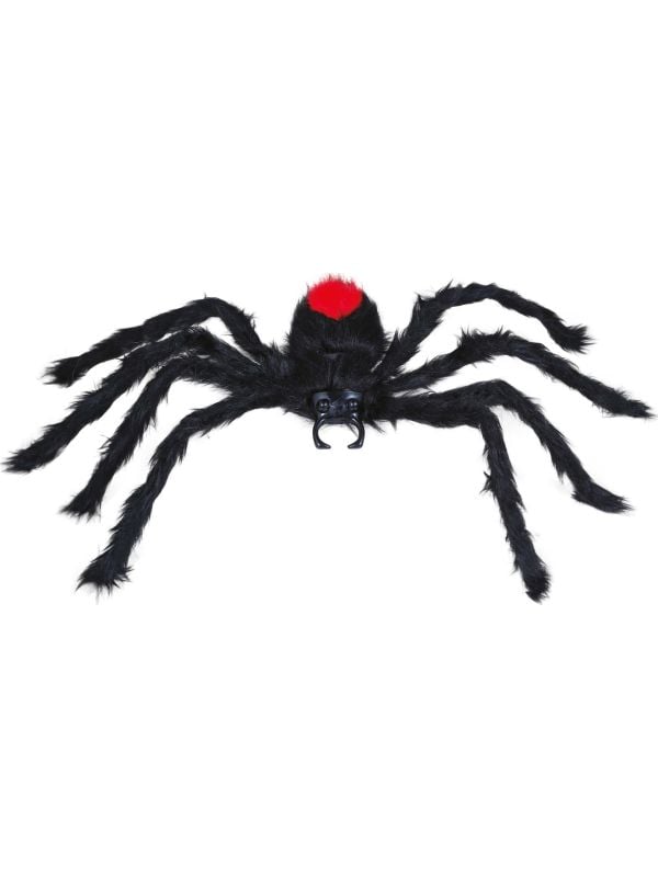 Zwarte harige spin 60 cm halloween