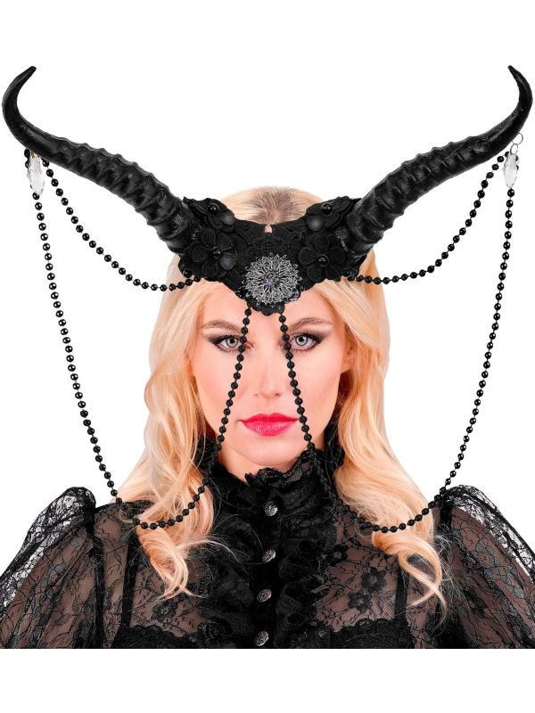 Zwarte Hoofdband met Hoorns