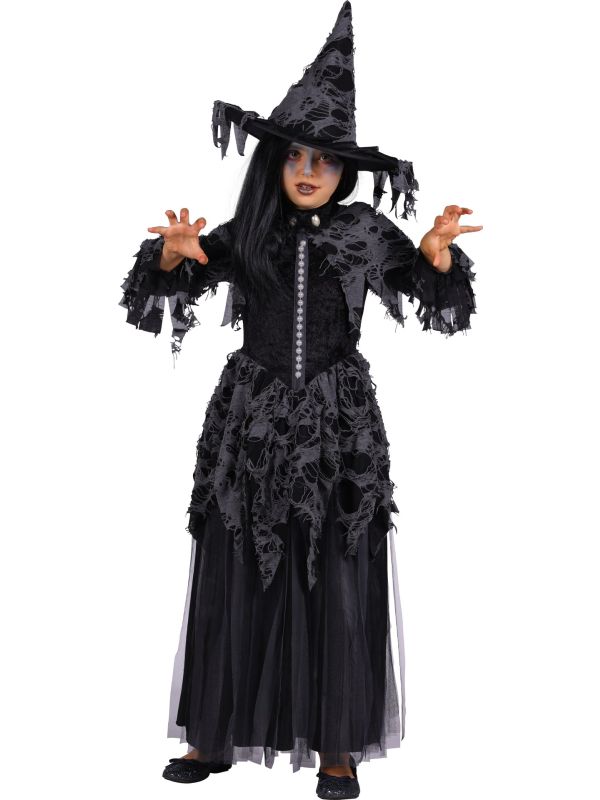 Zwarte Horror Heks Kostuum Meisjes Halloween