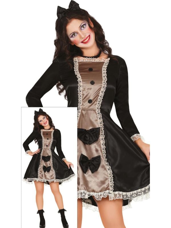Zwarte horror pop jurk halloween dames