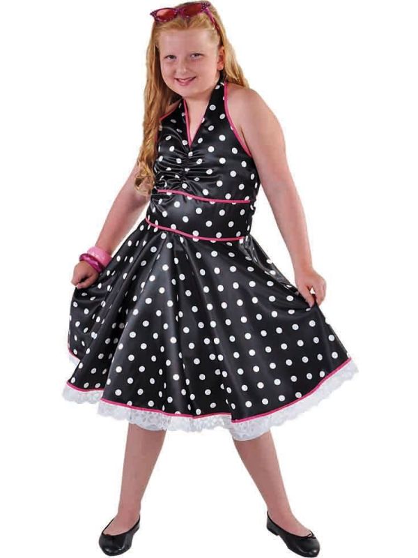 Zwarte jurk met stippen jaren 50 main product photo