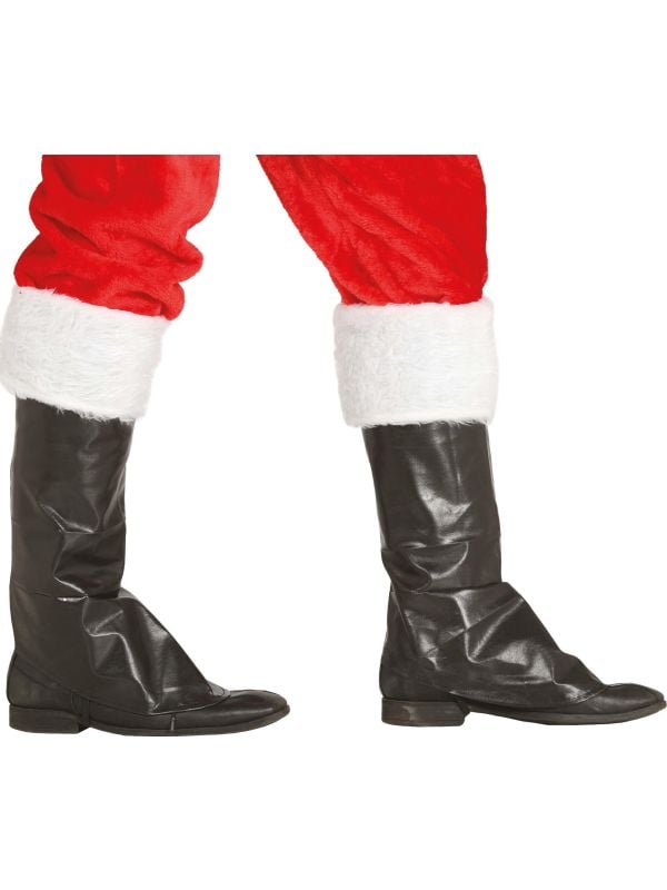 Zwarte kerstman laarzenhoezen kind